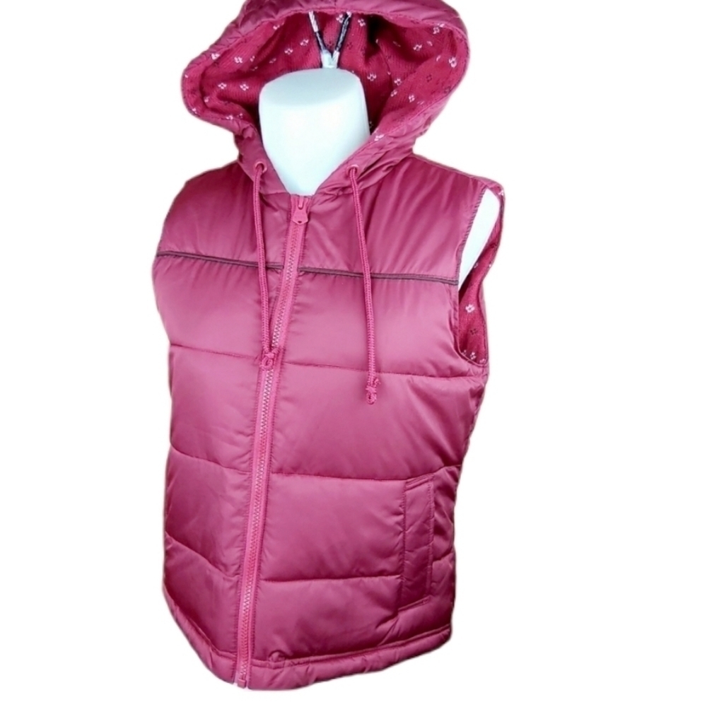 OLD Navy puffer sleeveless Pink vest size small Knitted Inside